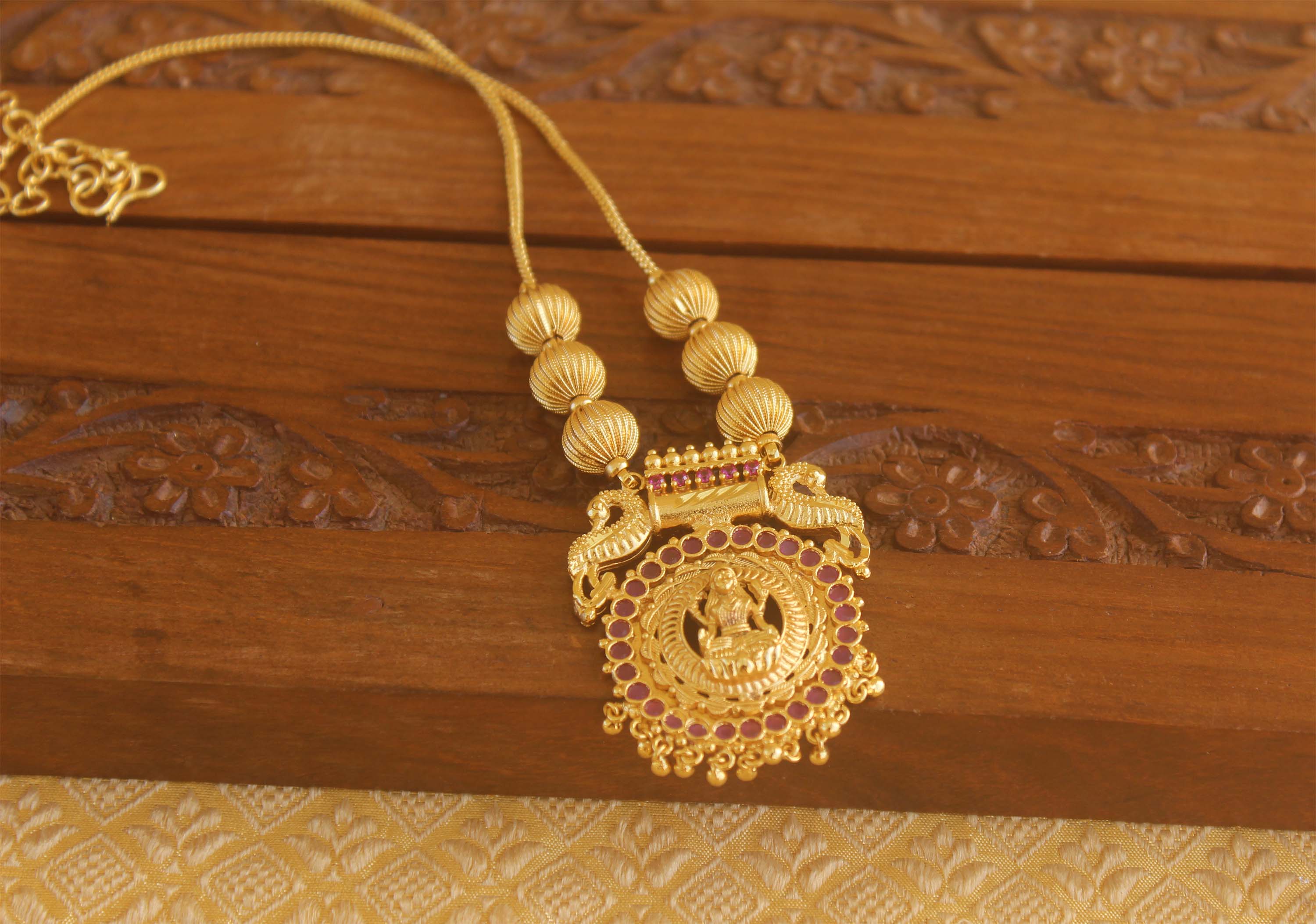 Gold plated temple necklace Tanvi68