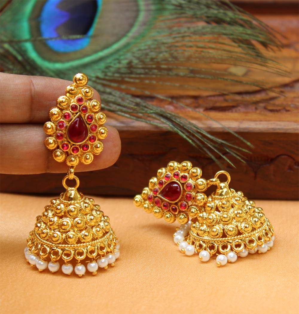 Gold Plated Jhumka Earrings T2528