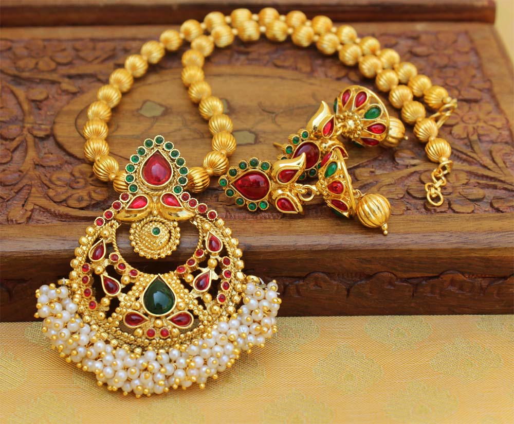 Gold Plated Handmade Stone Necklace Set T2626