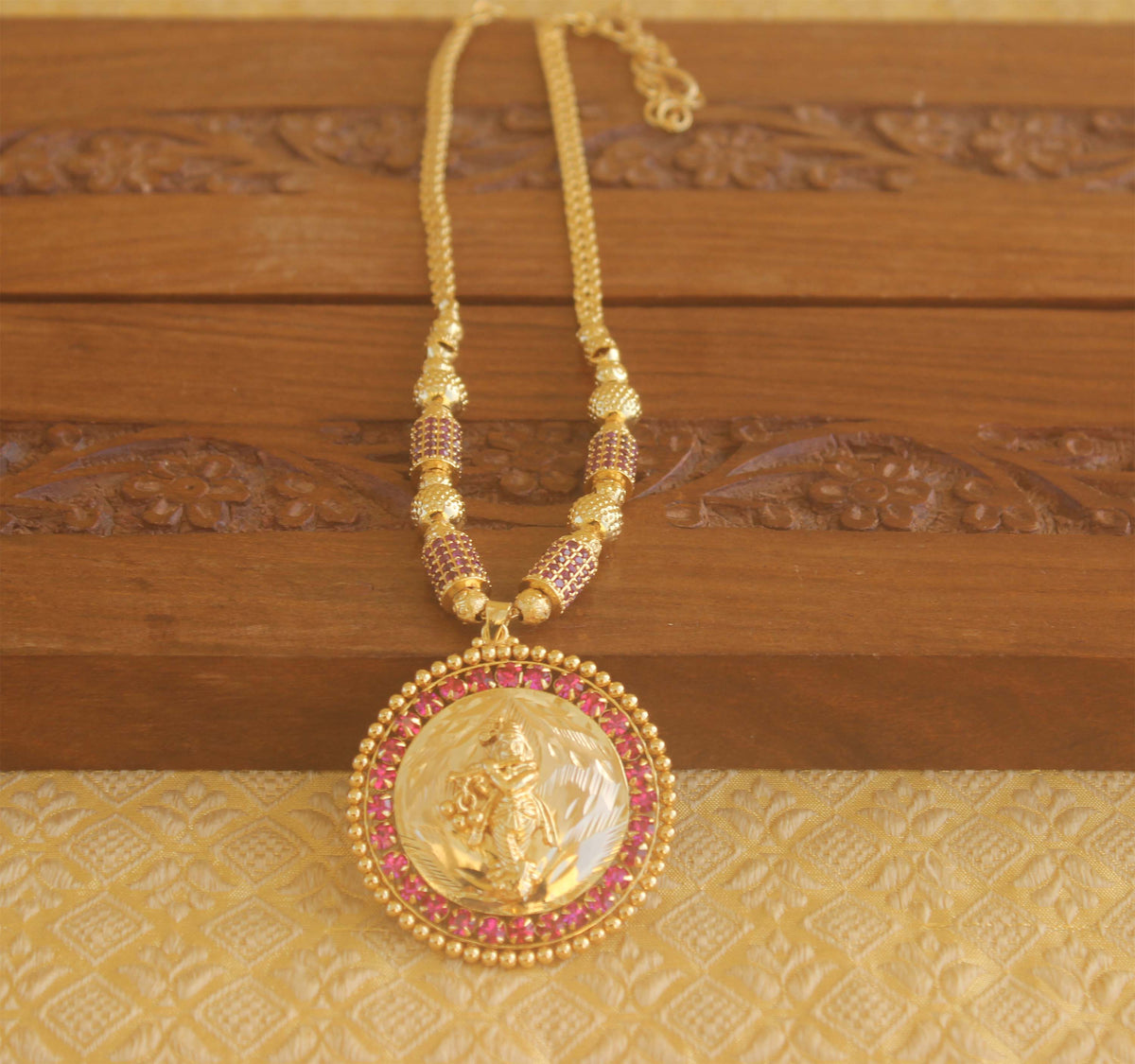 Gold plated temple necklace Tanvi69