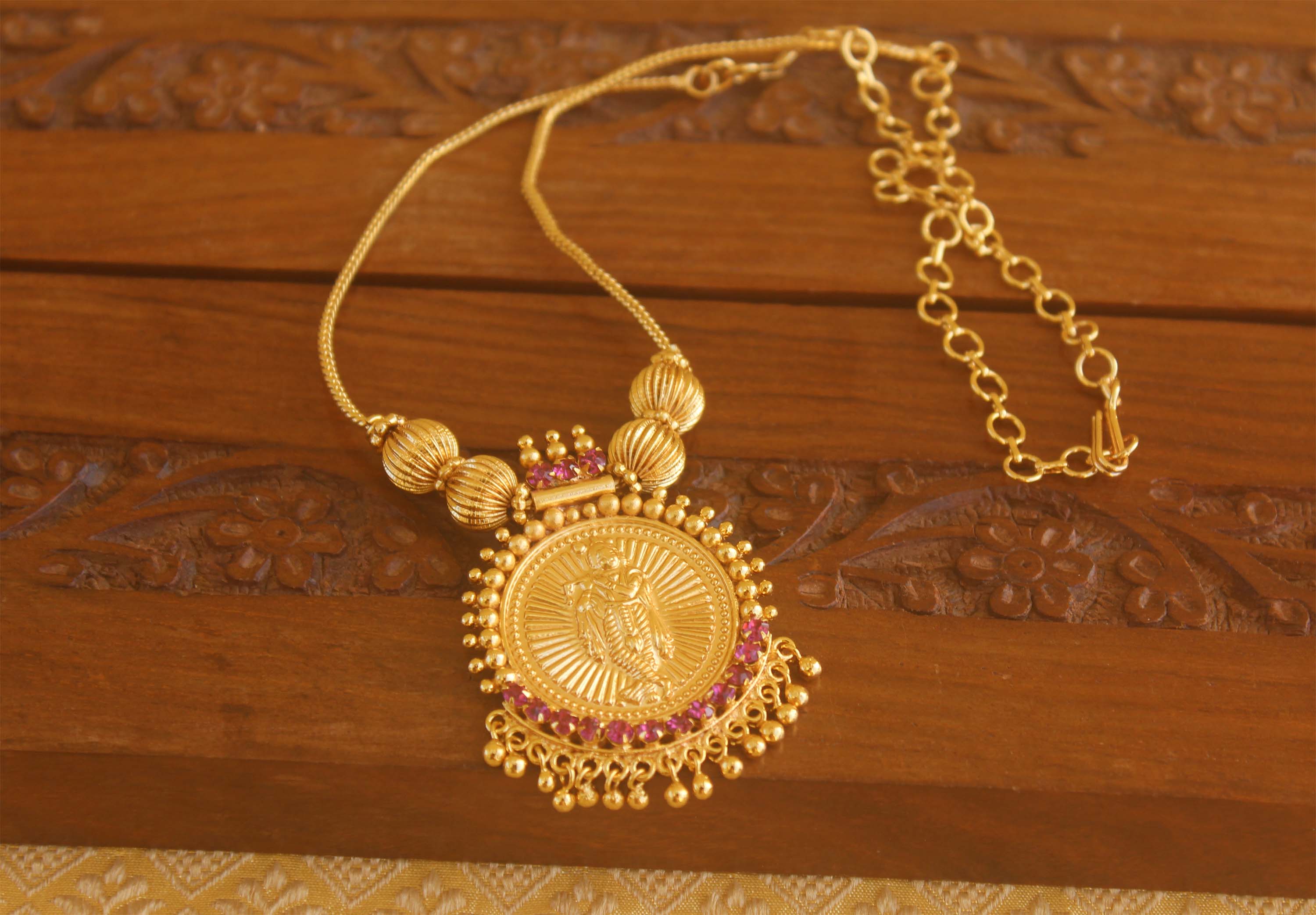 Gold plated temple krishna necklace Tanvi71