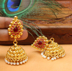 Gold Plated Jhumka Earrings T2528