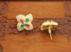 Gold Plated Studs Stone Earrings T2425