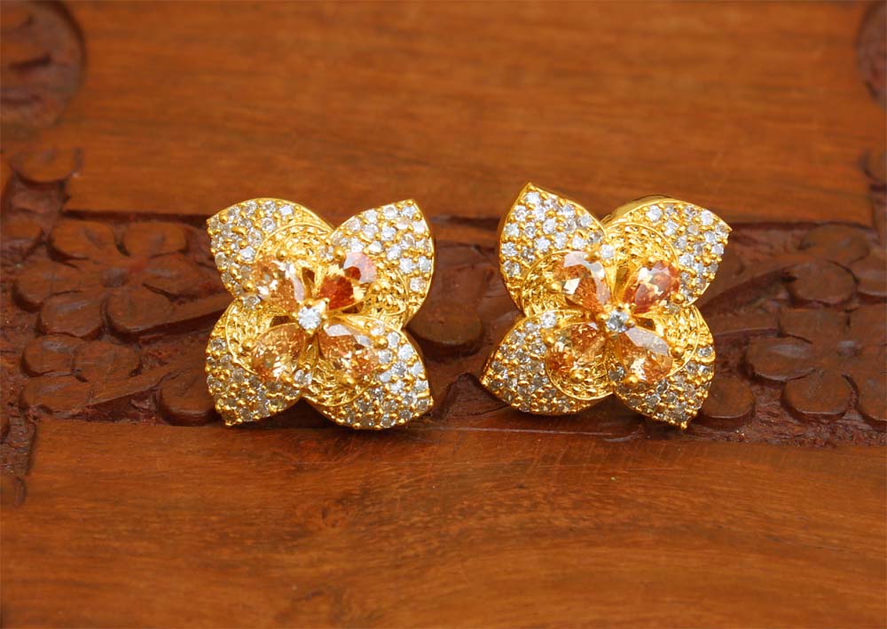 Gold Plated Studs Stone Earrings T2426