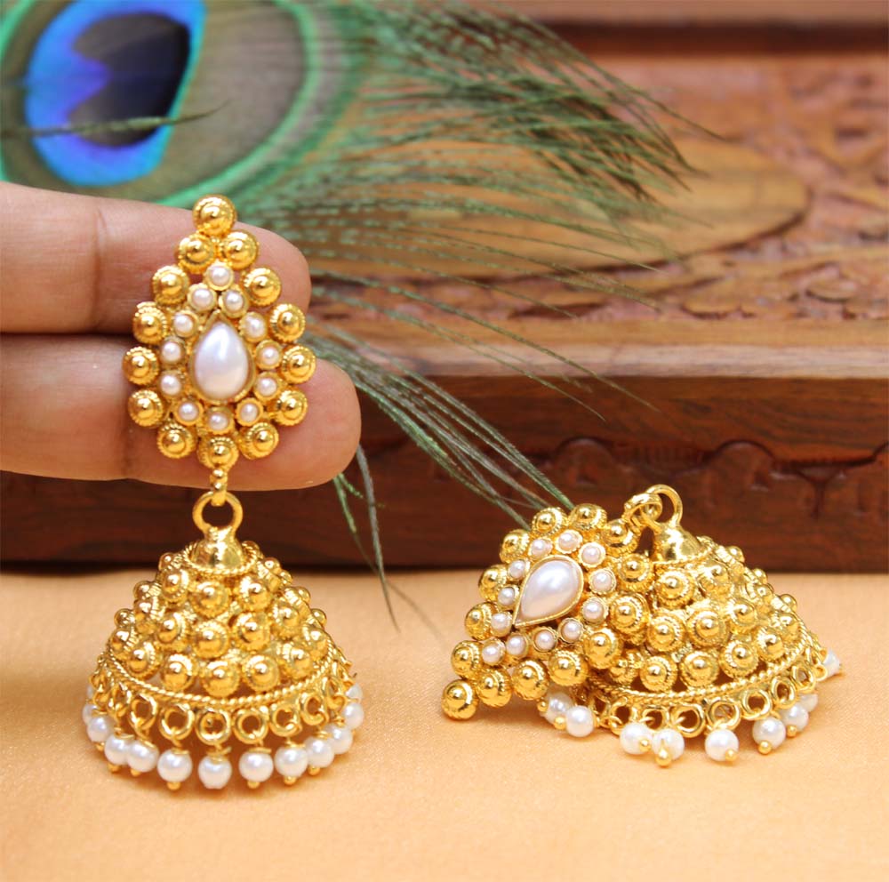 Gold Plated Jhumka Earrings T2529