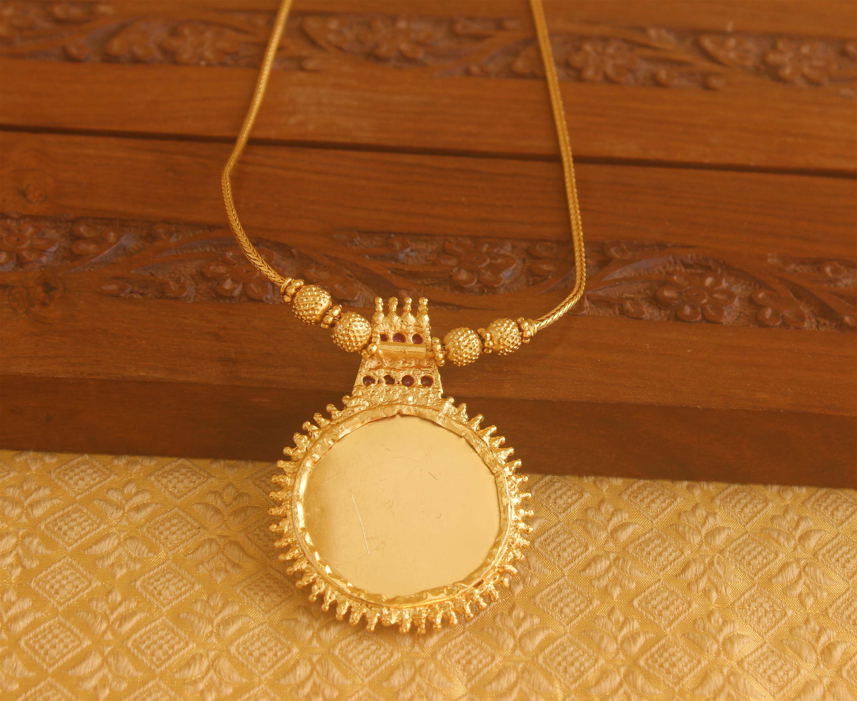 Designer gold plated palakka necklace Tanvi77