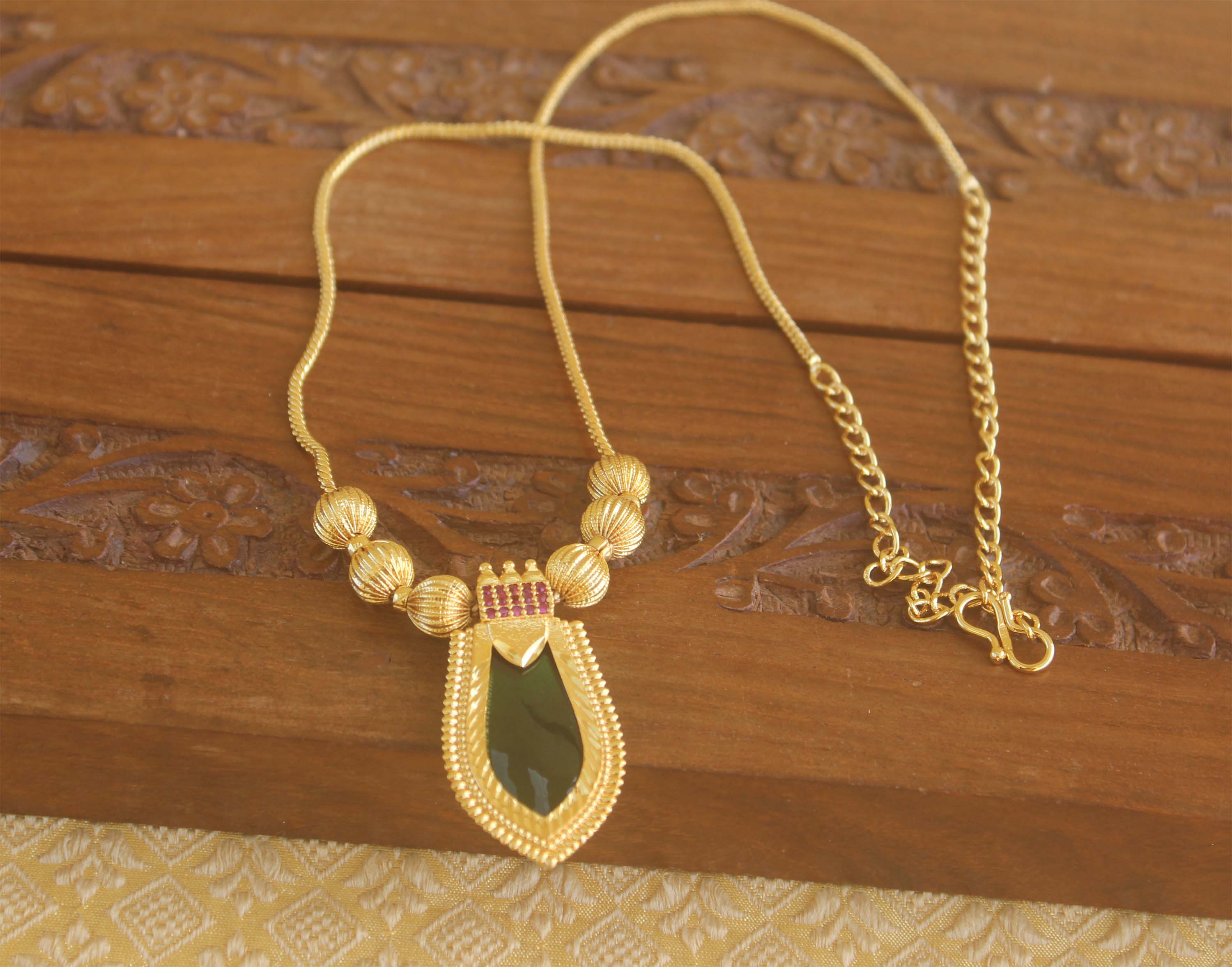 Designer palakka gold plated necklace Tanvi79