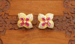 Gold Plated Studs Stone Earrings T2427