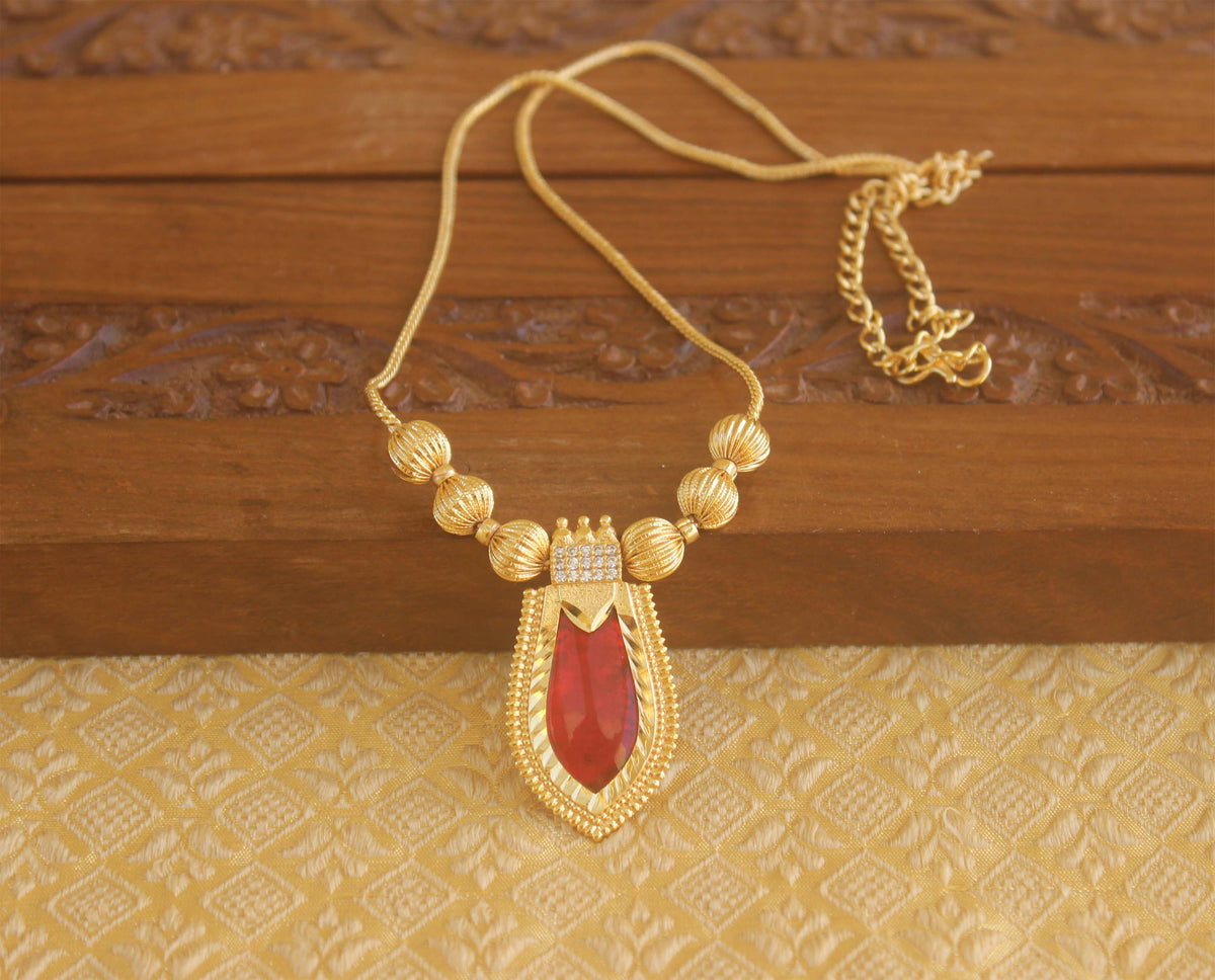Designer palakka gold plated necklace Tanvi81