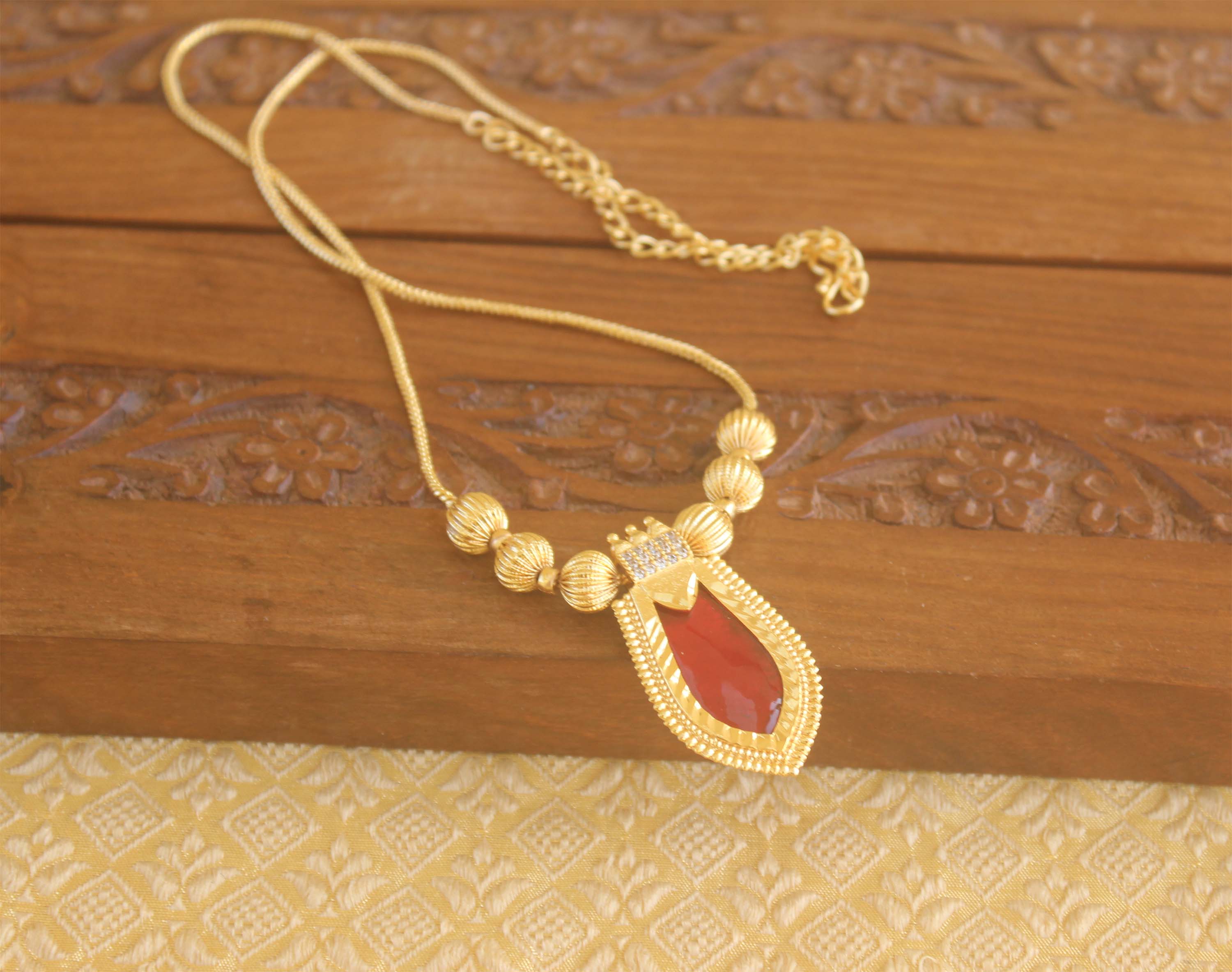 Designer palakka gold plated necklace Tanvi81