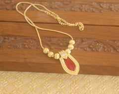 Designer palakka gold plated necklace Tanvi81