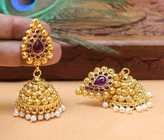 Gold Plated Jhumka Earrings T2532