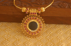 Gold plated Palakka stone necklace Tanvi83