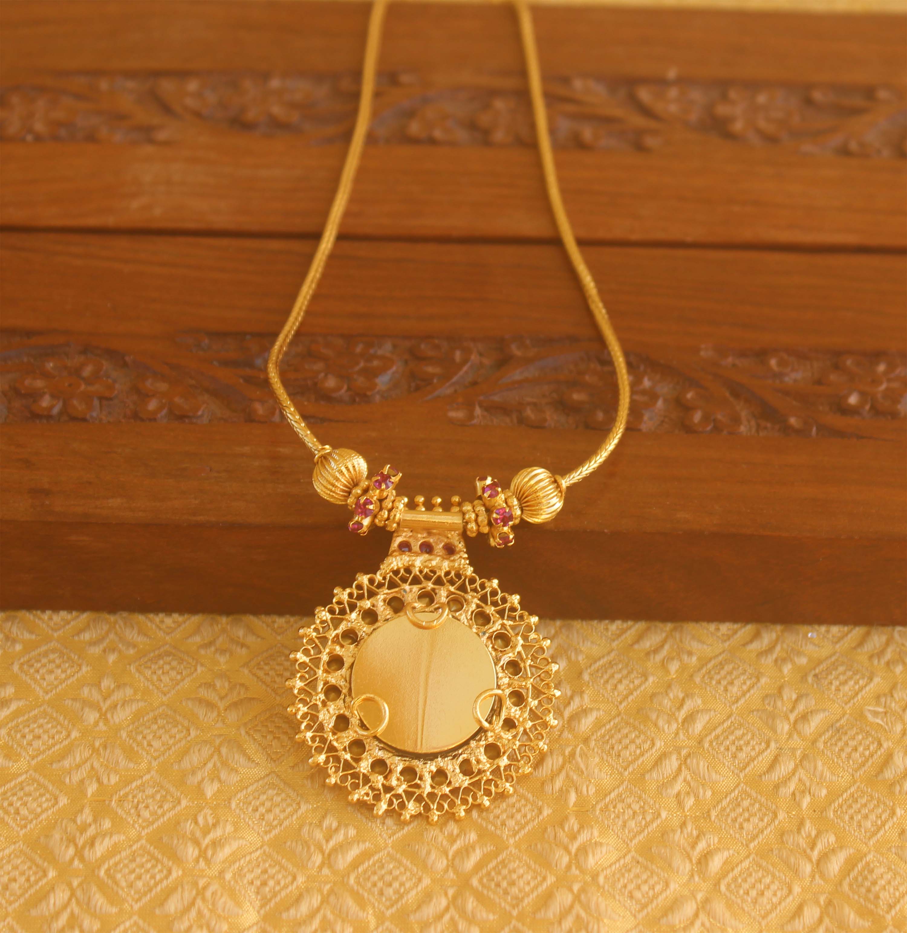 Gold plated Palakka krishna necklace Tanvi84