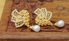 Stylish Gold Plated Stone Earrings T2428