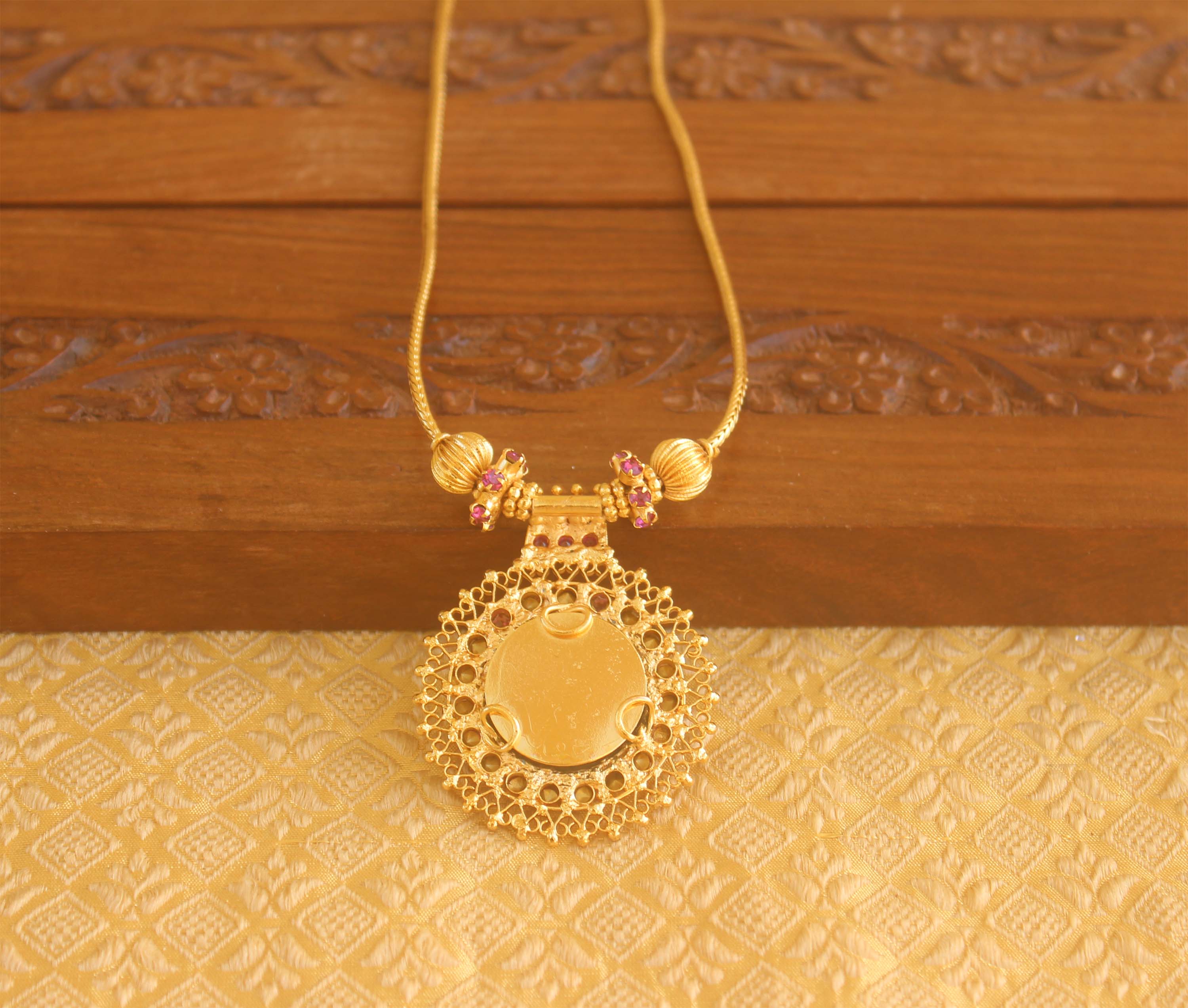 Gold plated Palakka Lakshmi necklace Tanvi85