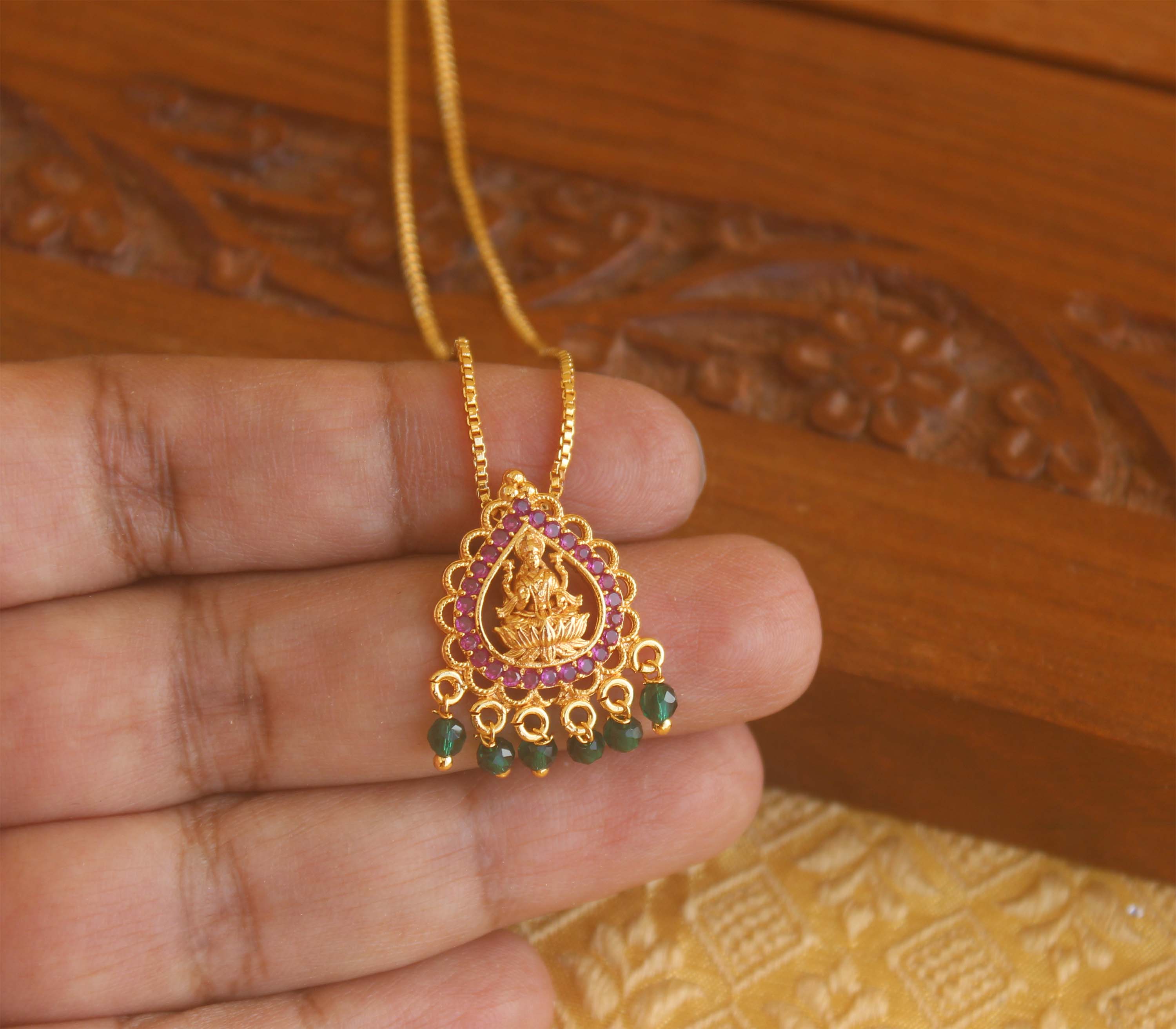 Gold plated  Lakshmi necklace Tanvi86