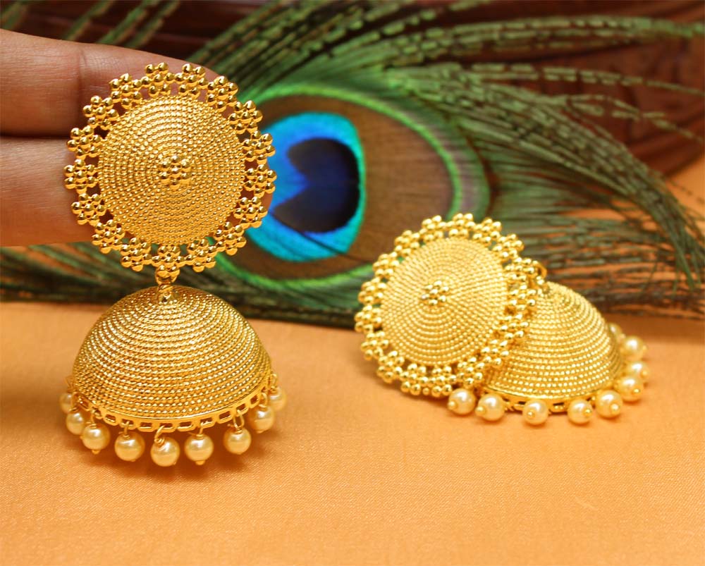 Gold Plated Jhumka Earrings T2568