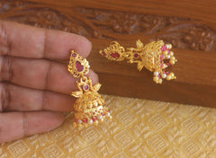 Gold plated Peacock Earrings Tanvi88