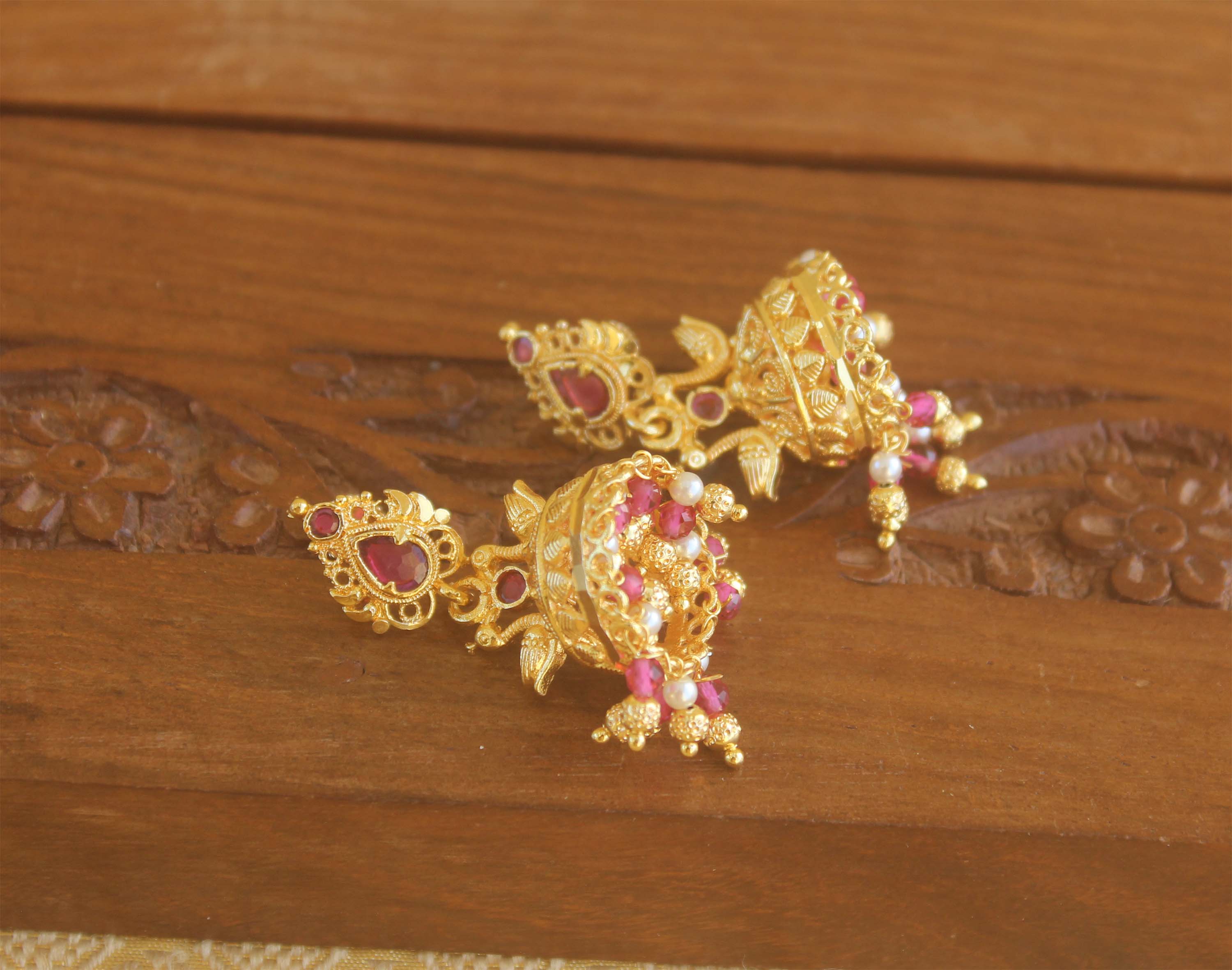 Gold plated Peacock Earrings Tanvi88