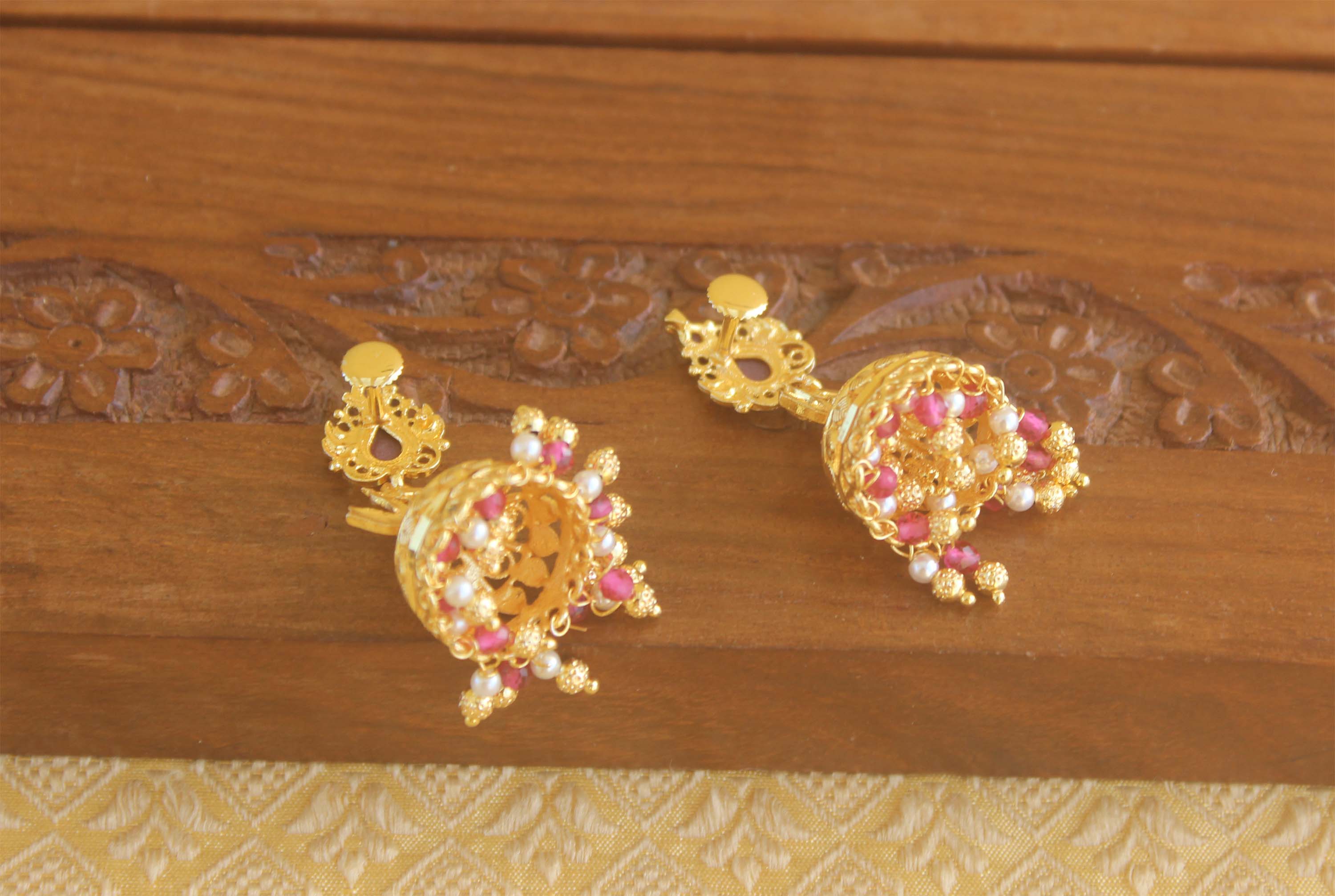 Gold plated Peacock Earrings Tanvi88