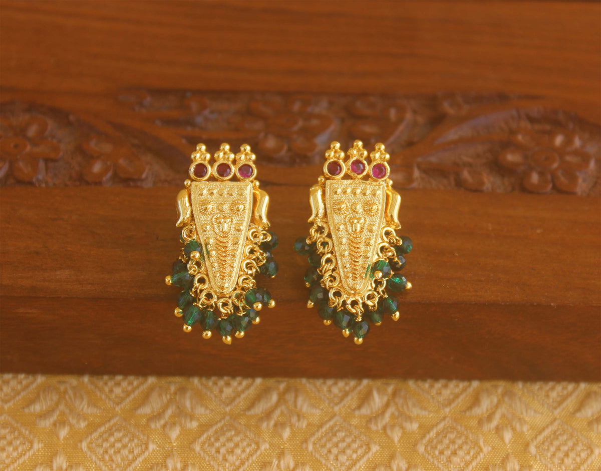 Gold plated Nettipattam earrings Tanvi89