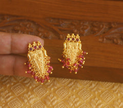Gold plated Nettipattam Kerala style earrings Tanvi90