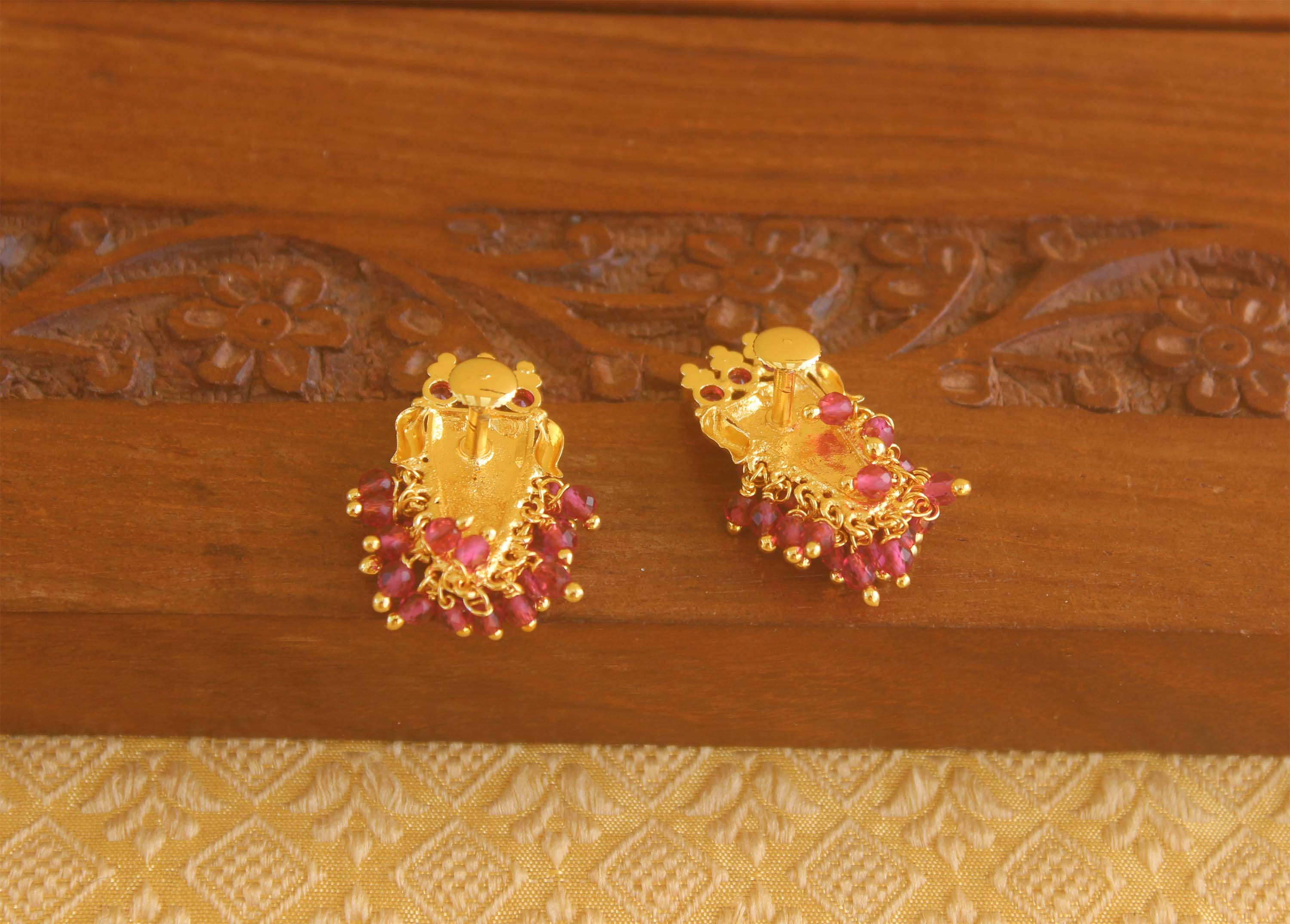 Gold plated Nettipattam Kerala style earrings Tanvi90