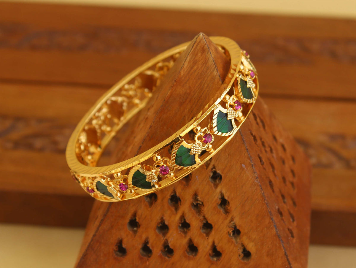 Kerala Traditional Gold Plated Palakka Bangle T2451