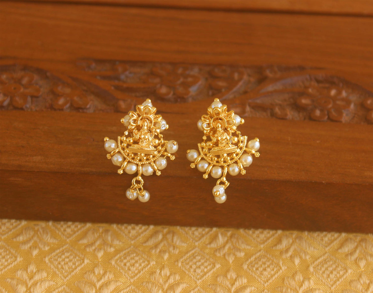 Gold plated temple earrings Tanvi95