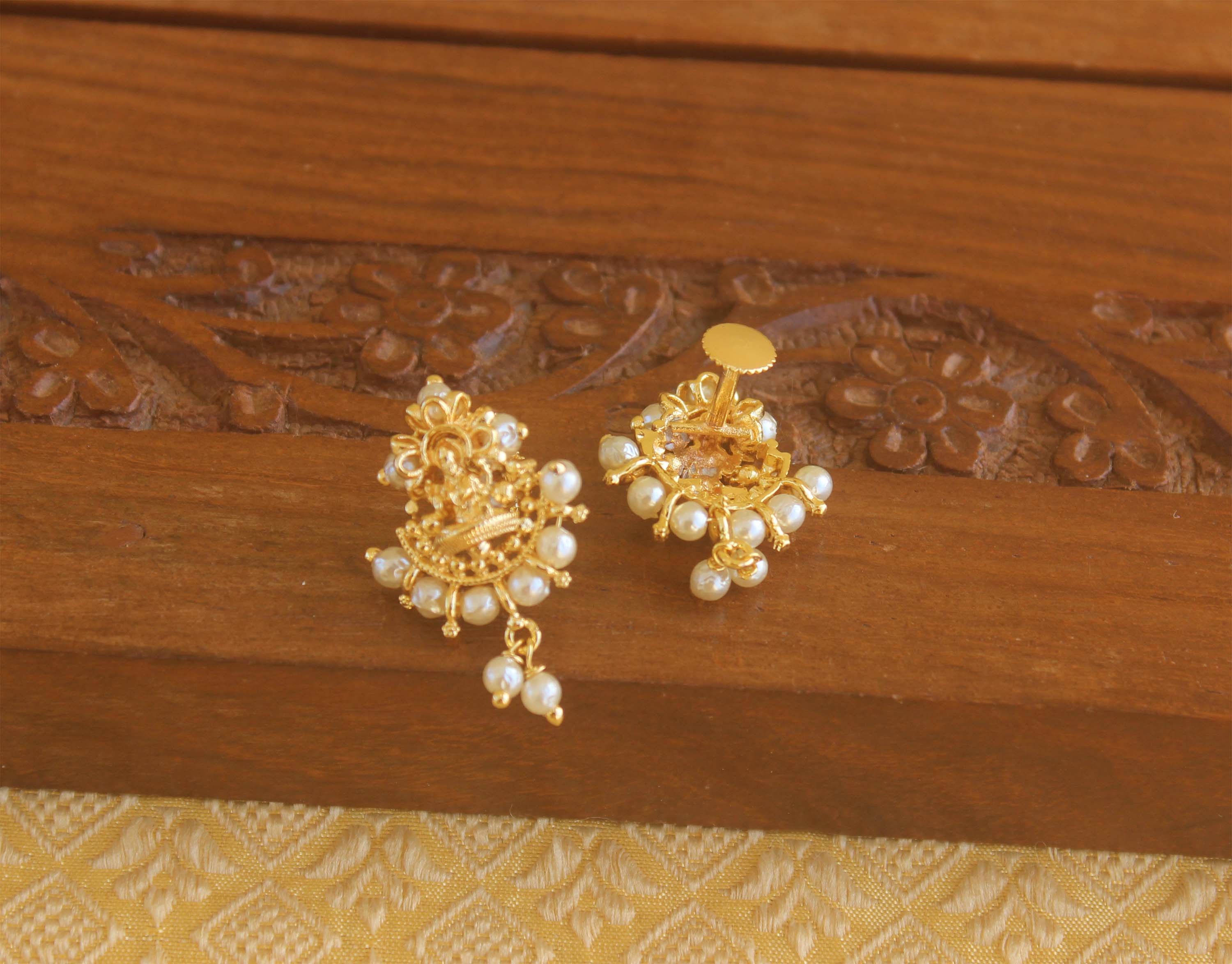 Gold plated temple earrings Tanvi95