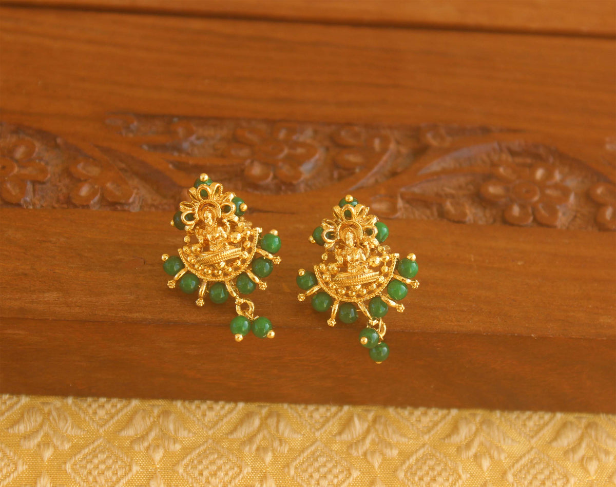 Gold plated temple earrings Tanvi96