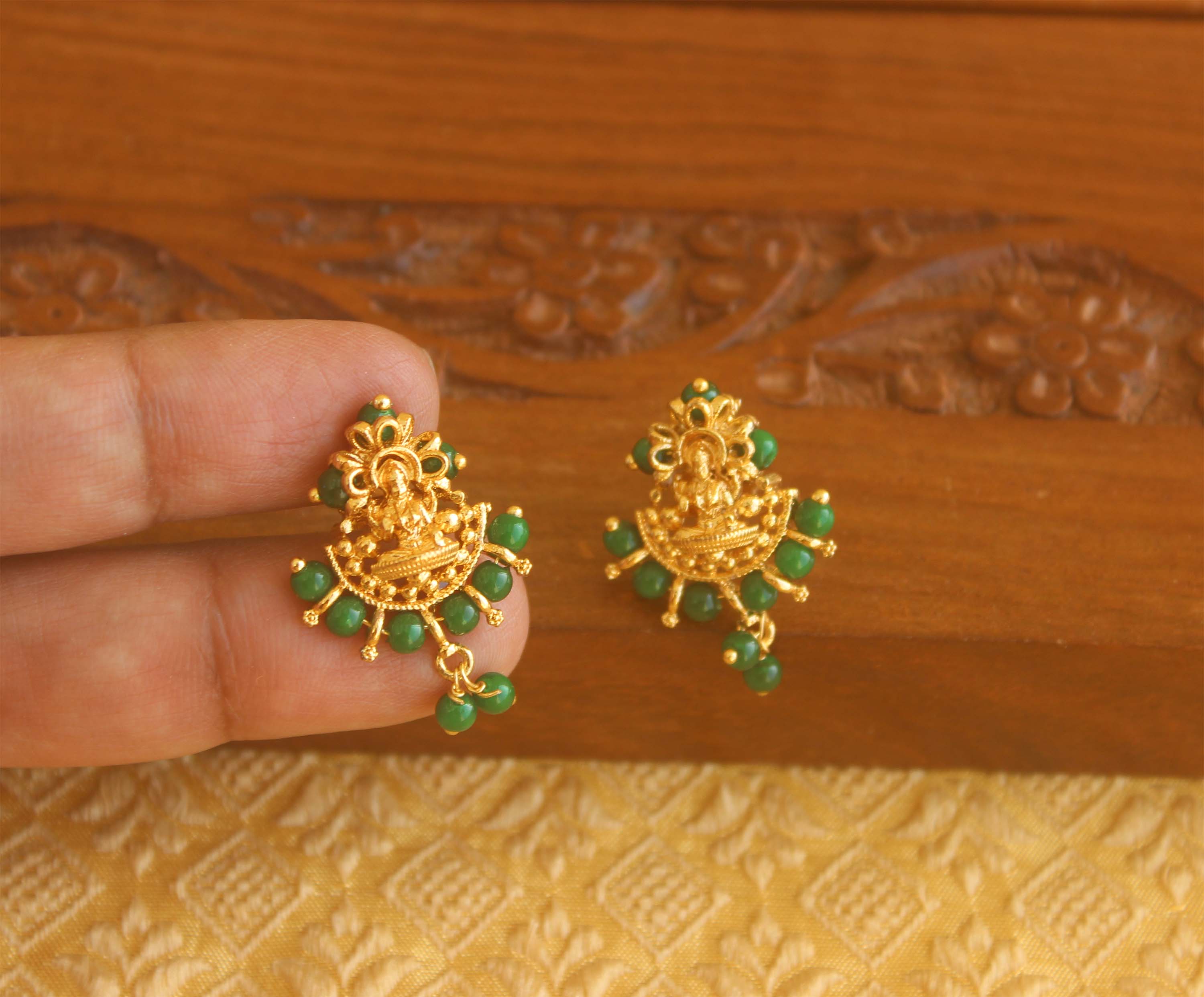 Gold plated temple earrings Tanvi96