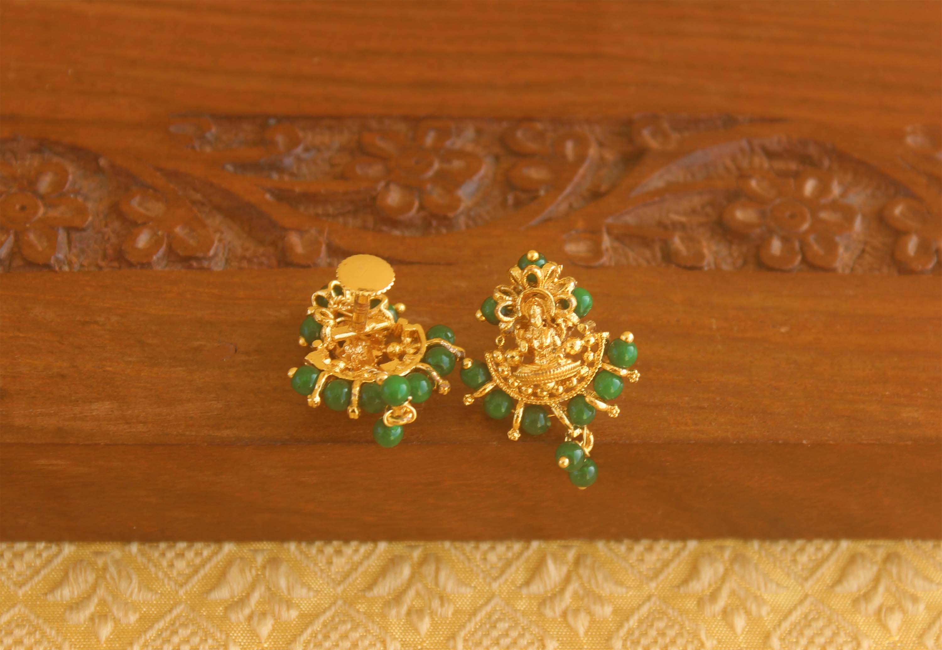 Gold plated temple earrings Tanvi96