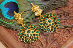 Gold Plated Temple Lakshmi Earrings T2540