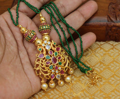 Matte Finish Peacock Handmade Beads Necklace T2292