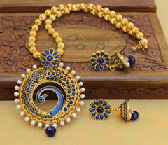 Handmade Peacock Gold Plated Necklace Set T2649
