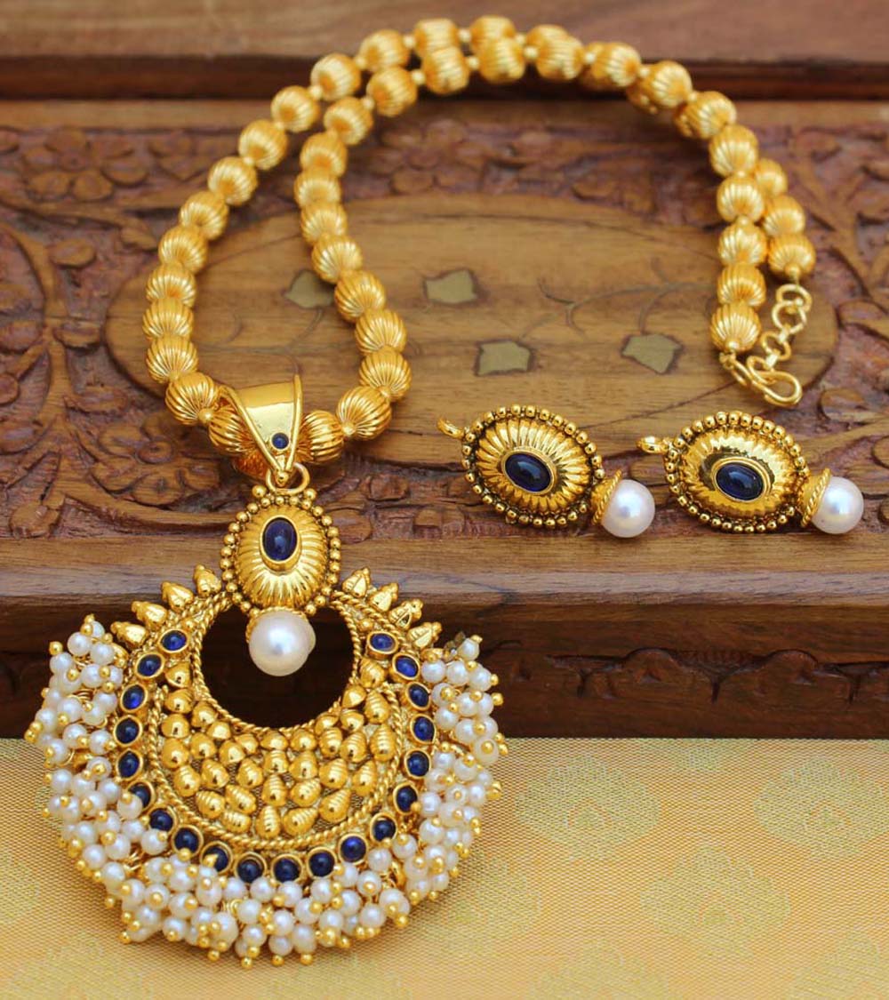 Gold Plated Handmade Pendant Necklace Set T2655
