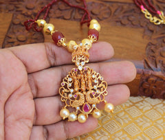 Matte Finish Ram Parivar Beads Necklace T2264