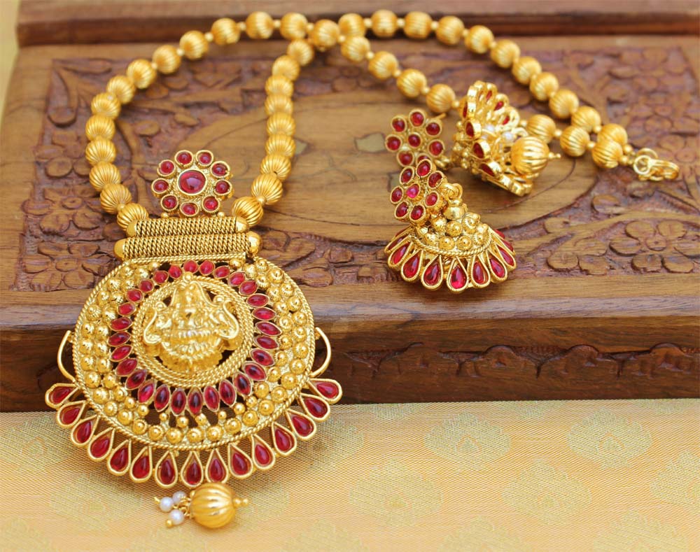 Temple Gold Plated Handmade Necklace Set T2661