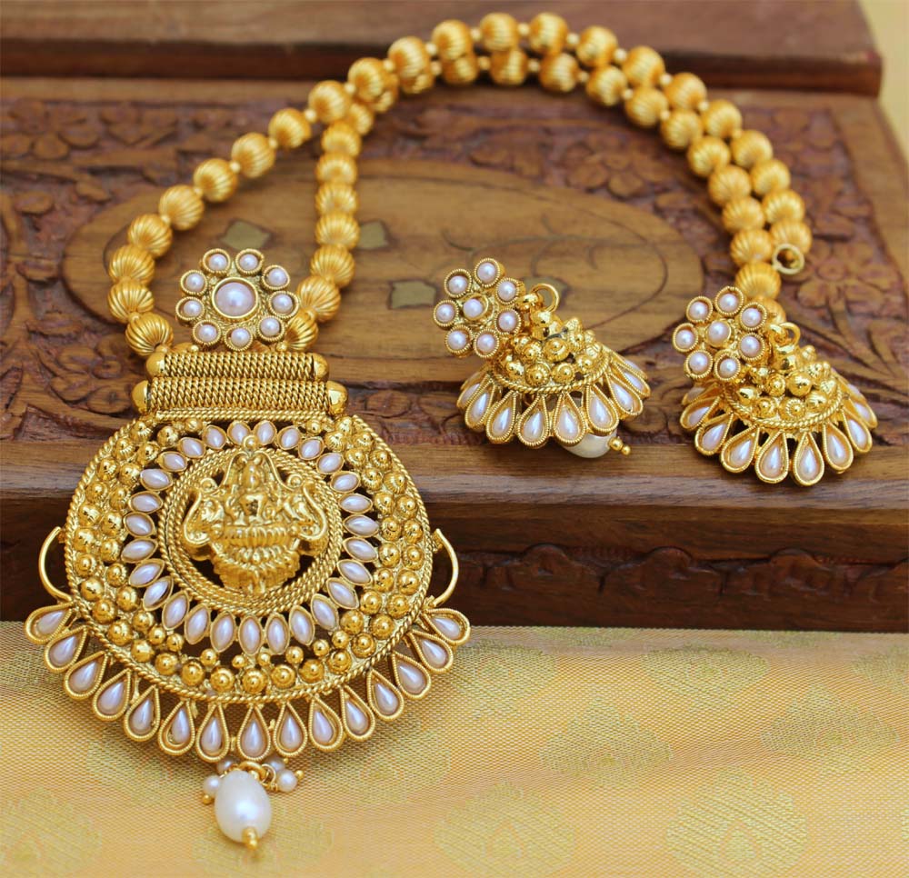 Temple Gold Plated Handmade Necklace Set T2664