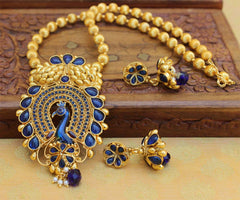 Peacock Gold Plated Handmade Necklace T2665