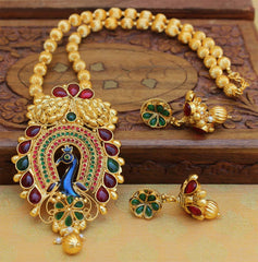Peacock Gold Plated Handmade Necklace T2668