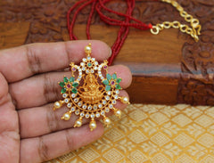 Matte Finish Peacock Temple Beads Necklace T2321