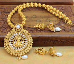Temple Gold Plated Handmade Necklace Set T2676