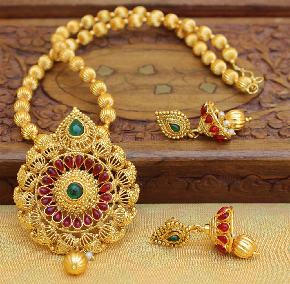Designer Handmade Gold Plated Necklace Set T2680