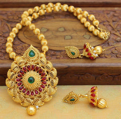Designer Handmade Gold Plated Necklace Set T2680