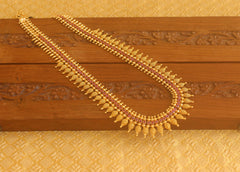 Gold plated Ruby long necklace Tanvi31