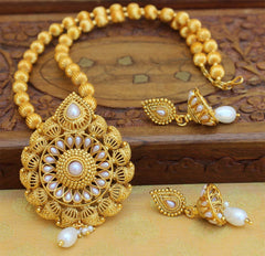 Designer Handmade Gold Plated Necklace Set T2681