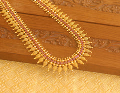 Gold plated Ruby long necklace Tanvi31
